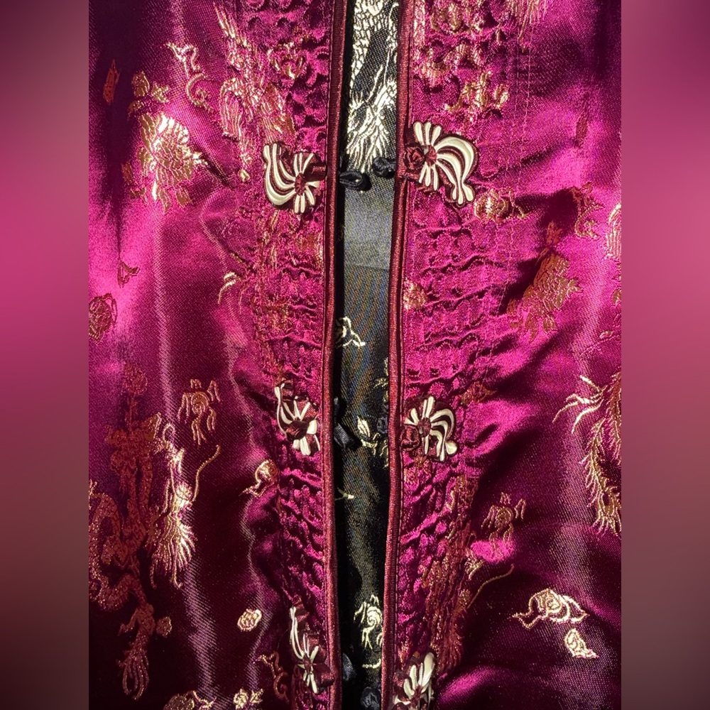🐉✨ NWOT Chinese Tang-Style Dragon Satin Jacket | Statement Piece, Japanese 2013 - Picture 3 of 8